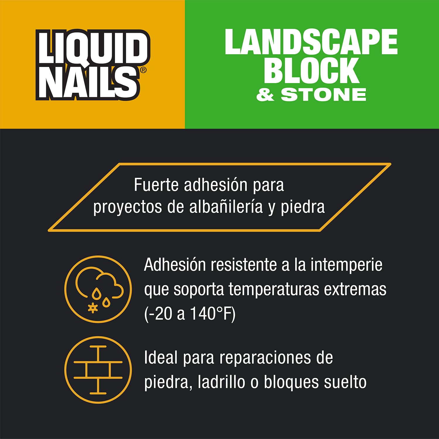 Liquid Nails LN-905 keeps blocks aligned through seasonal shifts with a solid bond.