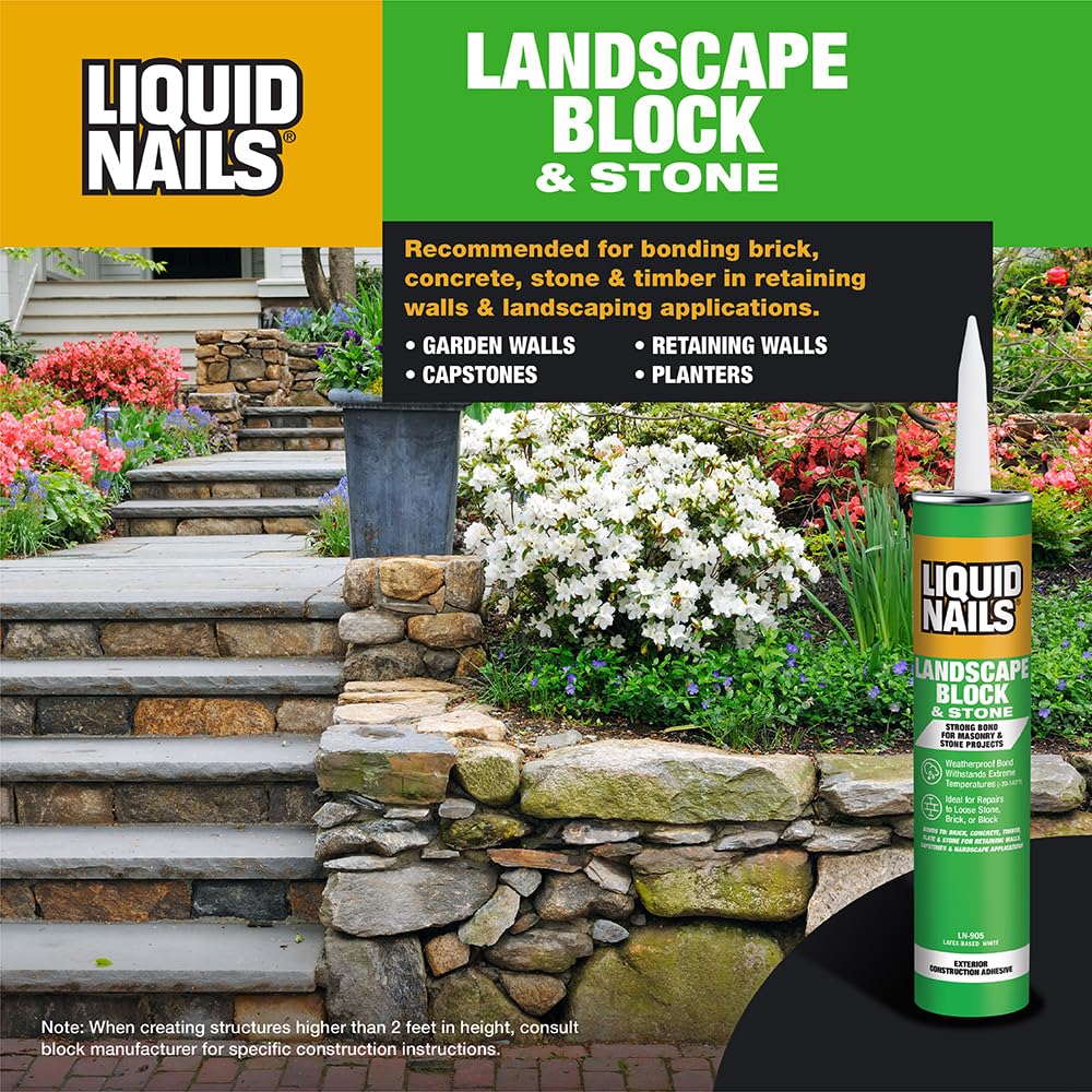 10-ounce LN-905 cartridge provides clean application for projects like walls and steps.