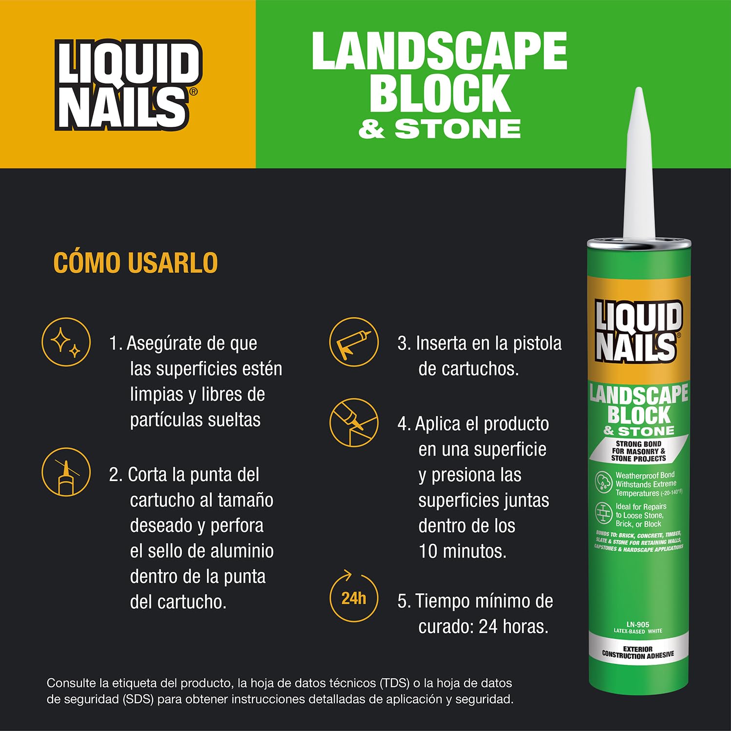 GREENGUARD Gold certified LN-905 adhesive with low emissions for outdoor construction.
