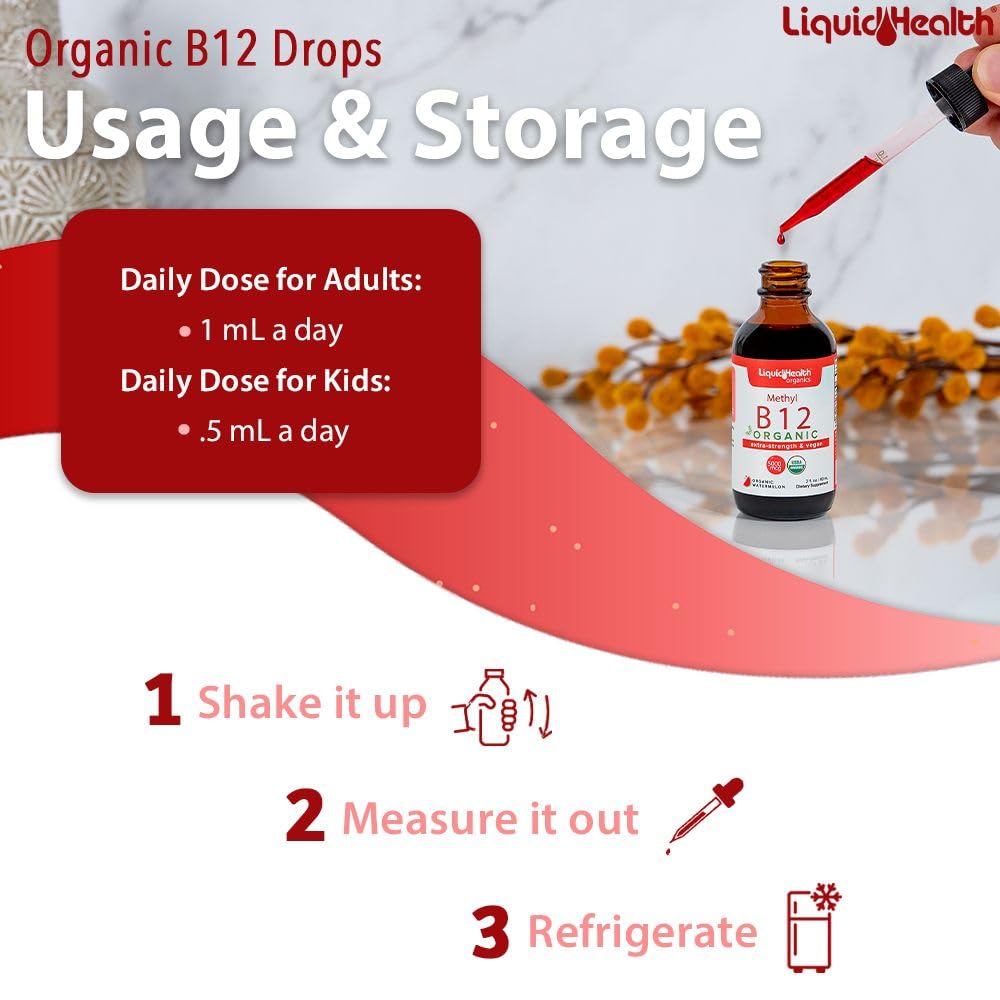 LIQUIDHEALTH B12 drops USA made badge on package