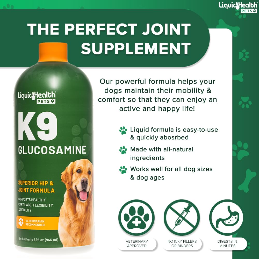 LiquidHealth K9 serving dose scoop illustrating easy daily feeding