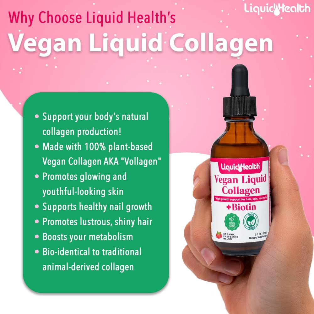 Raspberry melon flavored LIQUIDHEALTH drops ready to mix with beverages.