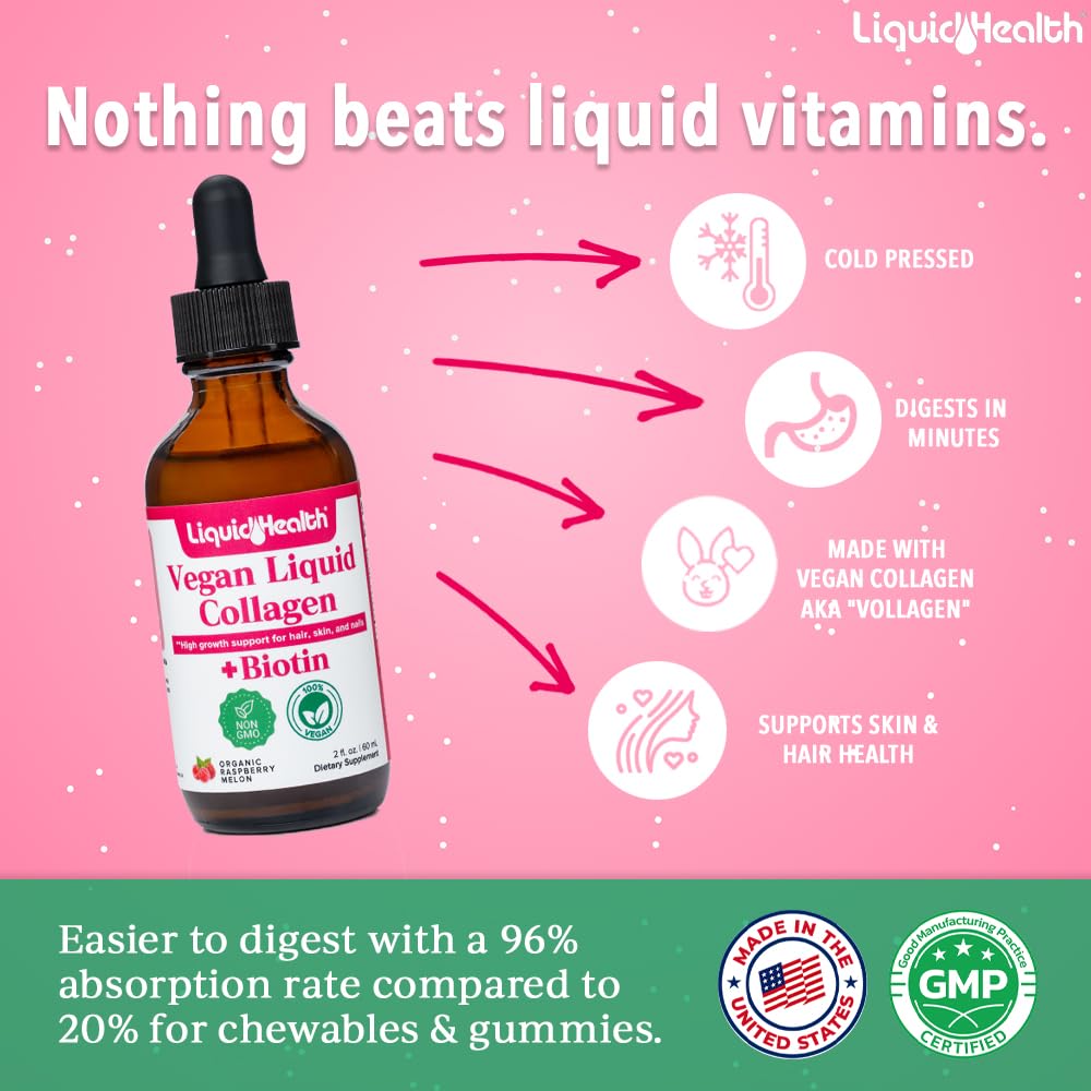 USA made, non GMO label on LIQUIDHEALTH bottle.