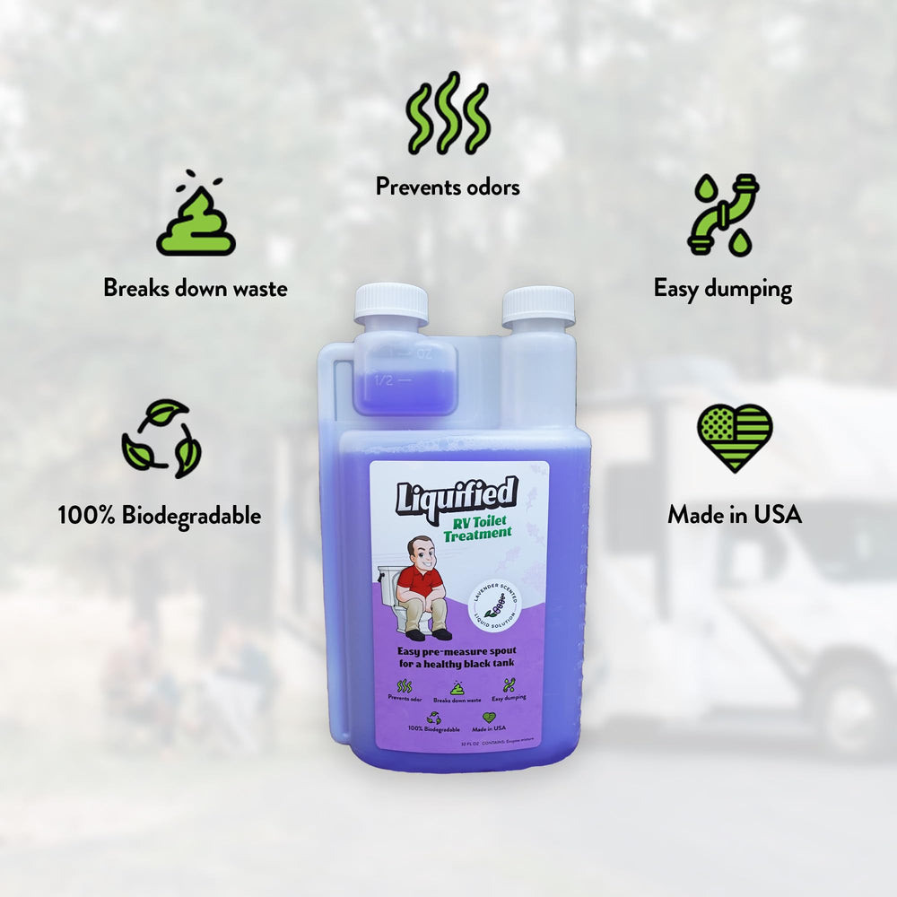 Liquified RV Toilet Treatment in the black tank shows digestion action.