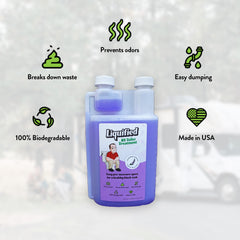 Liquified RV Toilet Treatment in the black tank shows digestion action.