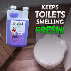 Liquified RV Toilet Treatment demonstrates odor control at the source.