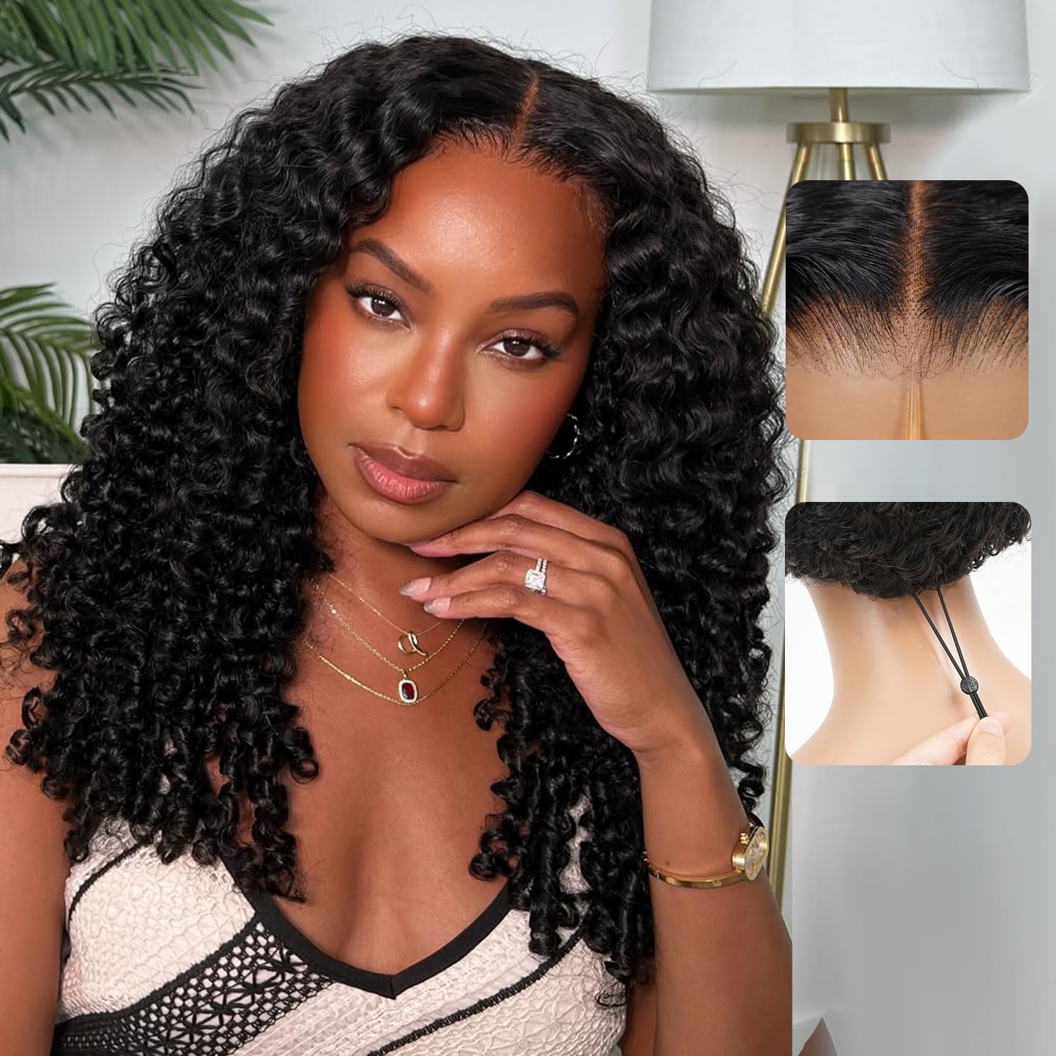 Liqusee Burmese curly wig front view for a natural, ready-to-wear look.
