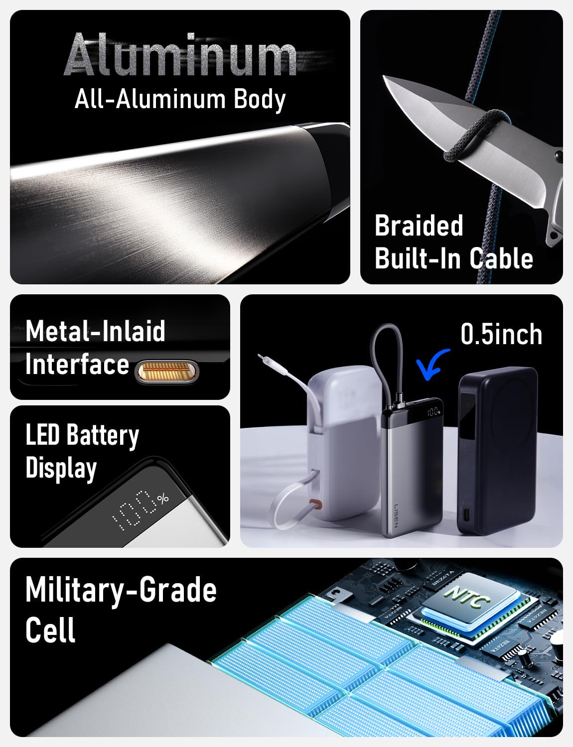 LISEN LED display shows exact remaining power level.