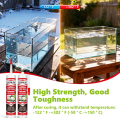 LISRUX elastic silicone prevents cracking in dynamic temperature aquarium environments.