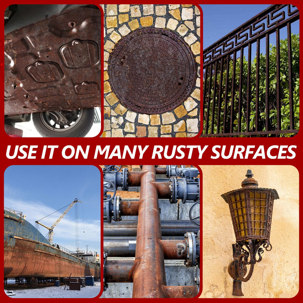 LISRUX rust converter highlighting its water-based, low-VOC formula for safer use.