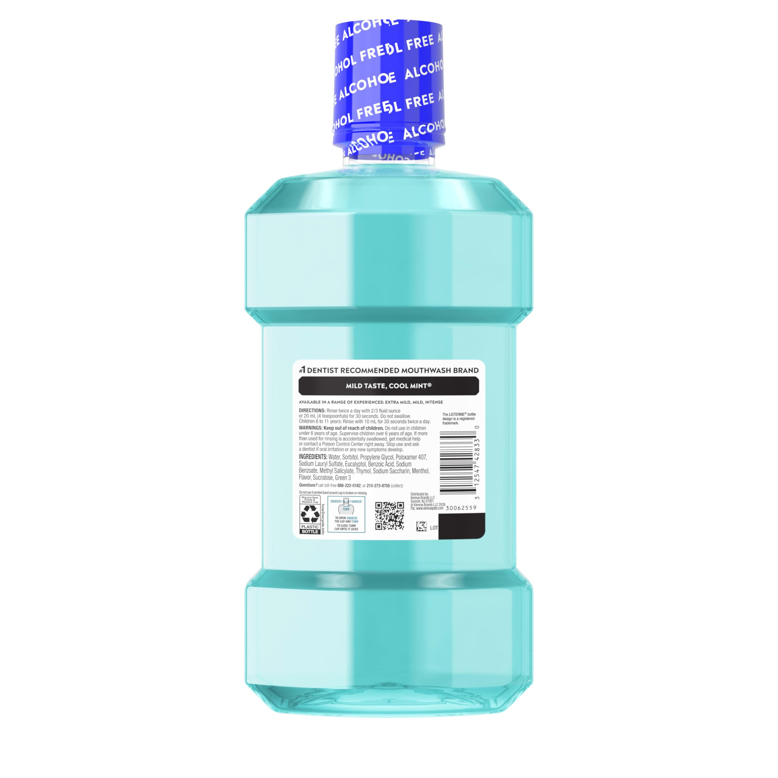 Listerine Cool Mint Alcohol-Free Mild refill-variation communicates flexible options.