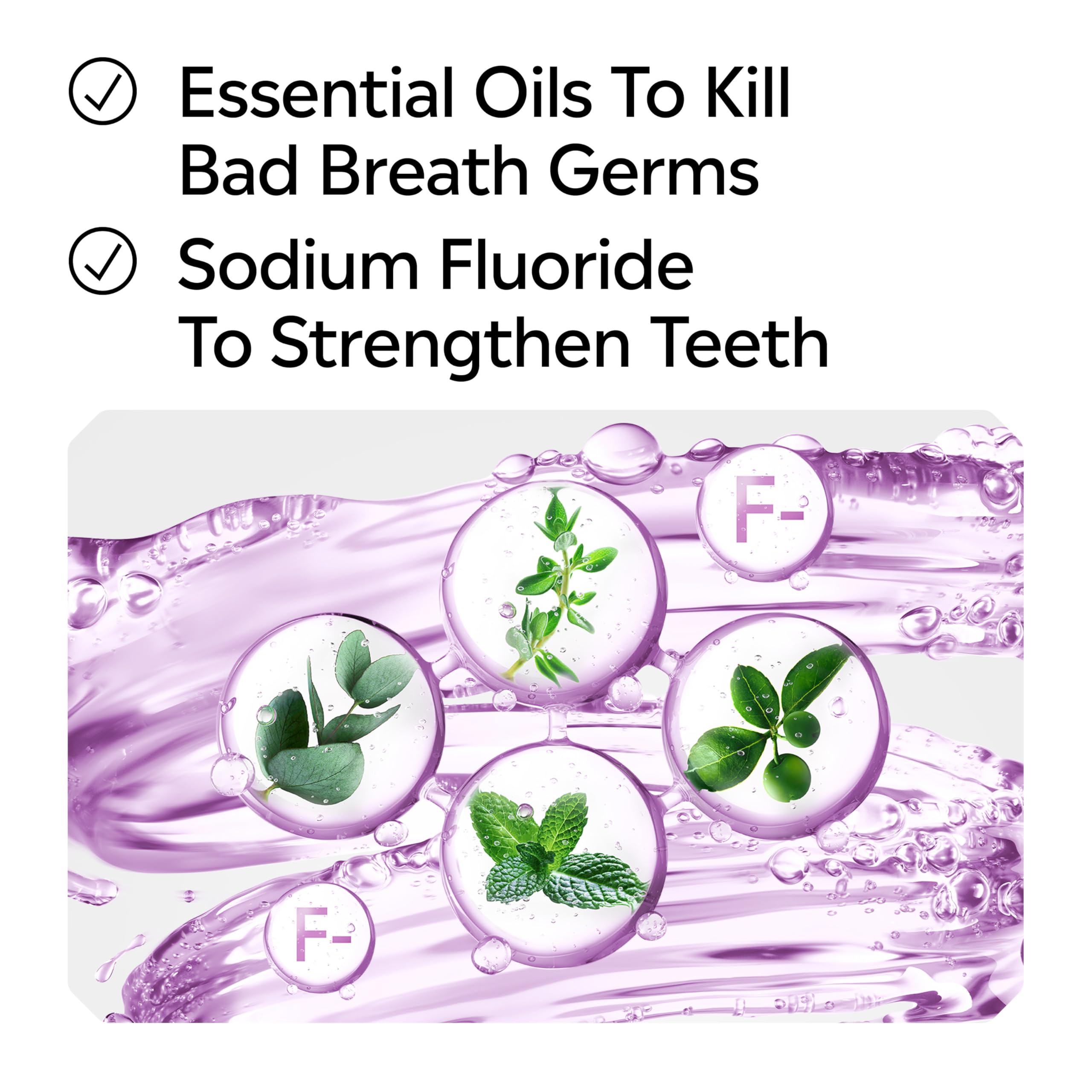After-use breath freshness from Listerine Total Care Alcohol-Free Mild Mouthwash