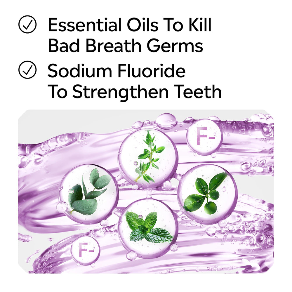 After-use breath freshness from Listerine Total Care Alcohol-Free Mild Mouthwash