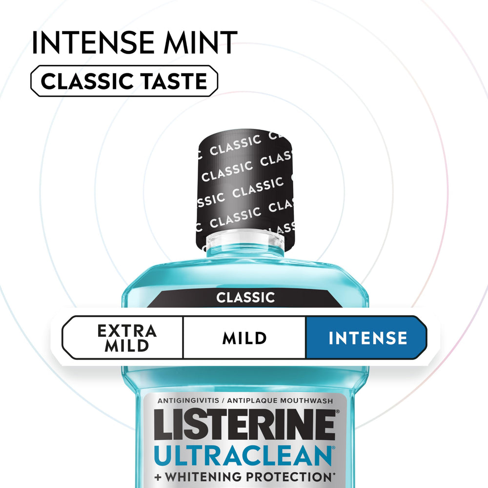 Listerine Ultraclean Intense bottle cap close-up for easy daily use