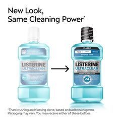Pouring action of Listerine Ultraclean Intense mouthwash for daily rinse