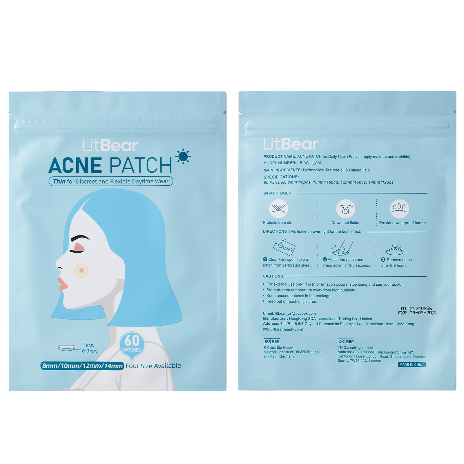 LitBear witch hazel oil patch enhances overnight absorption