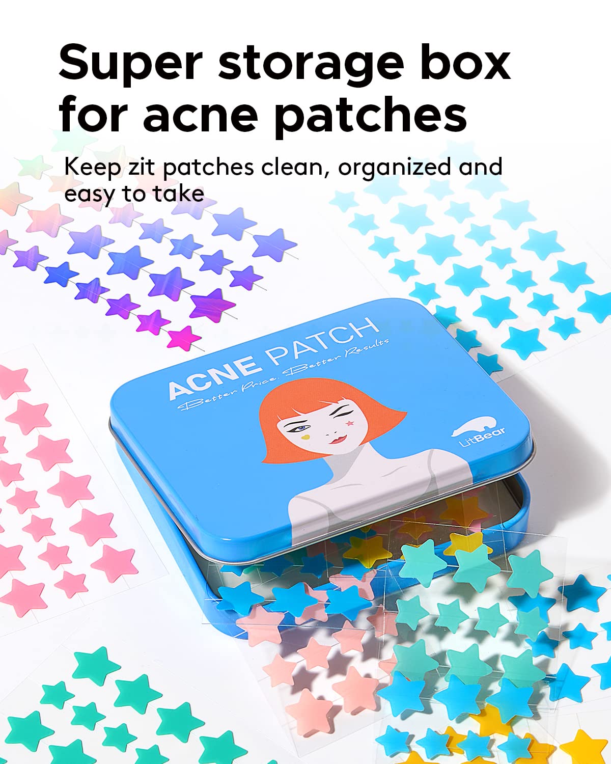 LitBear 8mm patch targeting small blemishes for quick coverage.