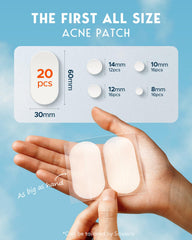 LitBear five-size patch chart displaying sizes for precise spot treatment.