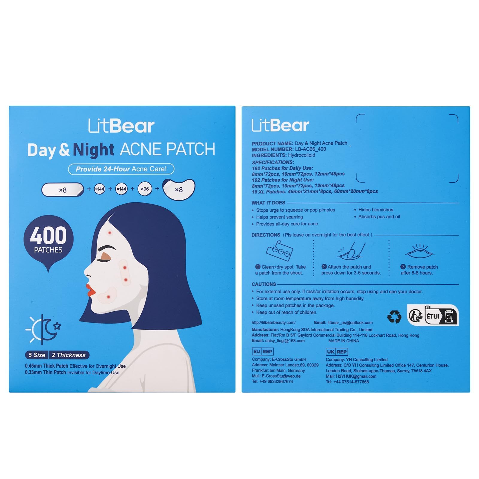 LitBear patch application step: clean and dry skin, apply patch for protection
