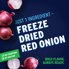 Litehouse Freeze Dried Red Onion close-up flakes showing crisp texture.