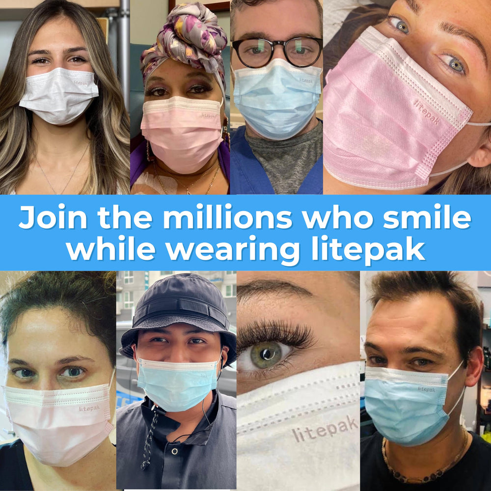 Litepak pink mask showing soft earloops for comfortable wear