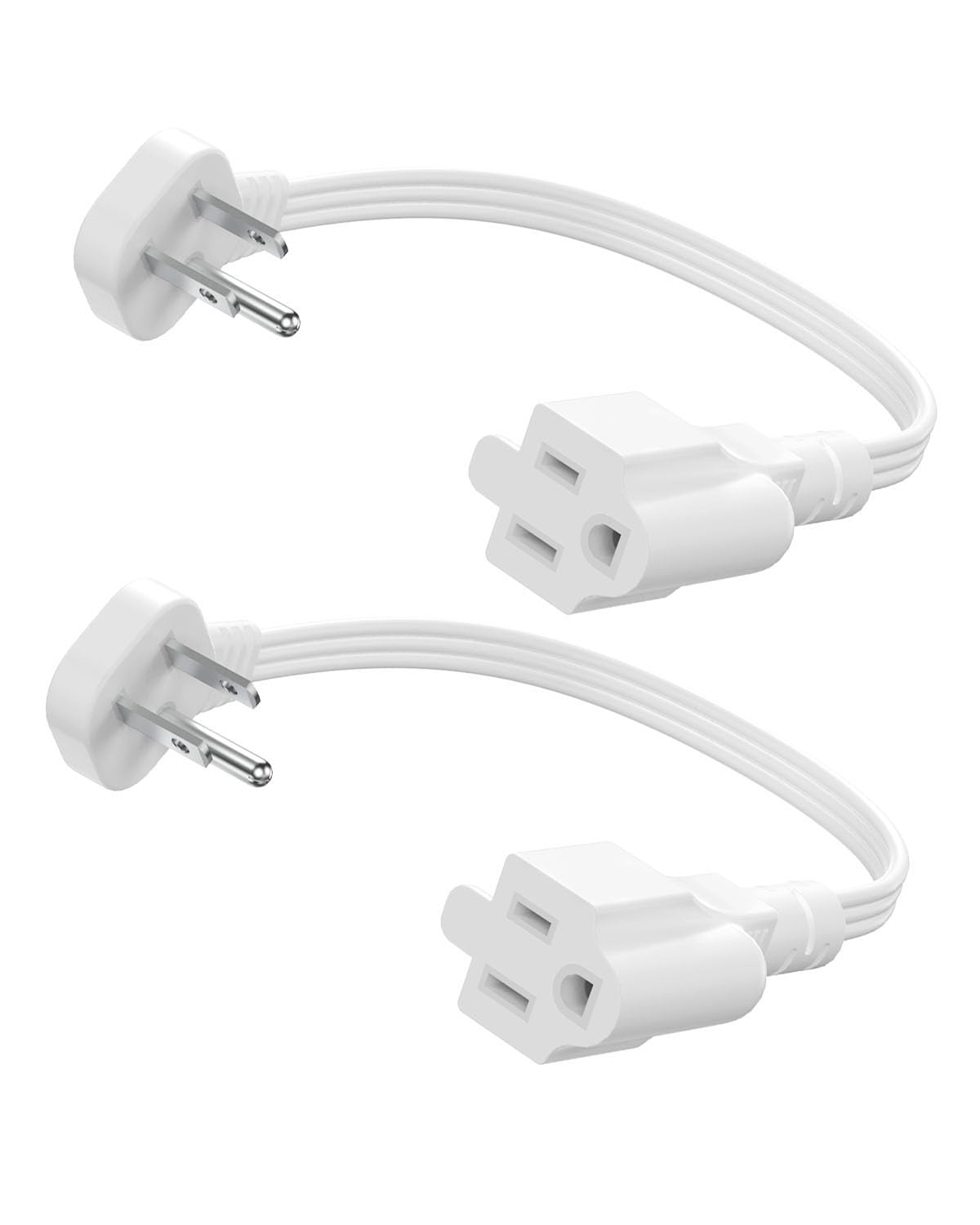 LitStar flat plug 1ft white outlet saver demonstrates space-saving design.