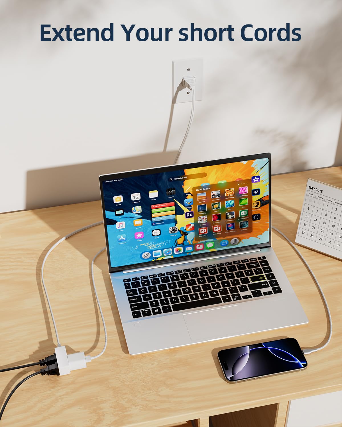 LitStar two-prong extension cord supports lightweight electronics.
