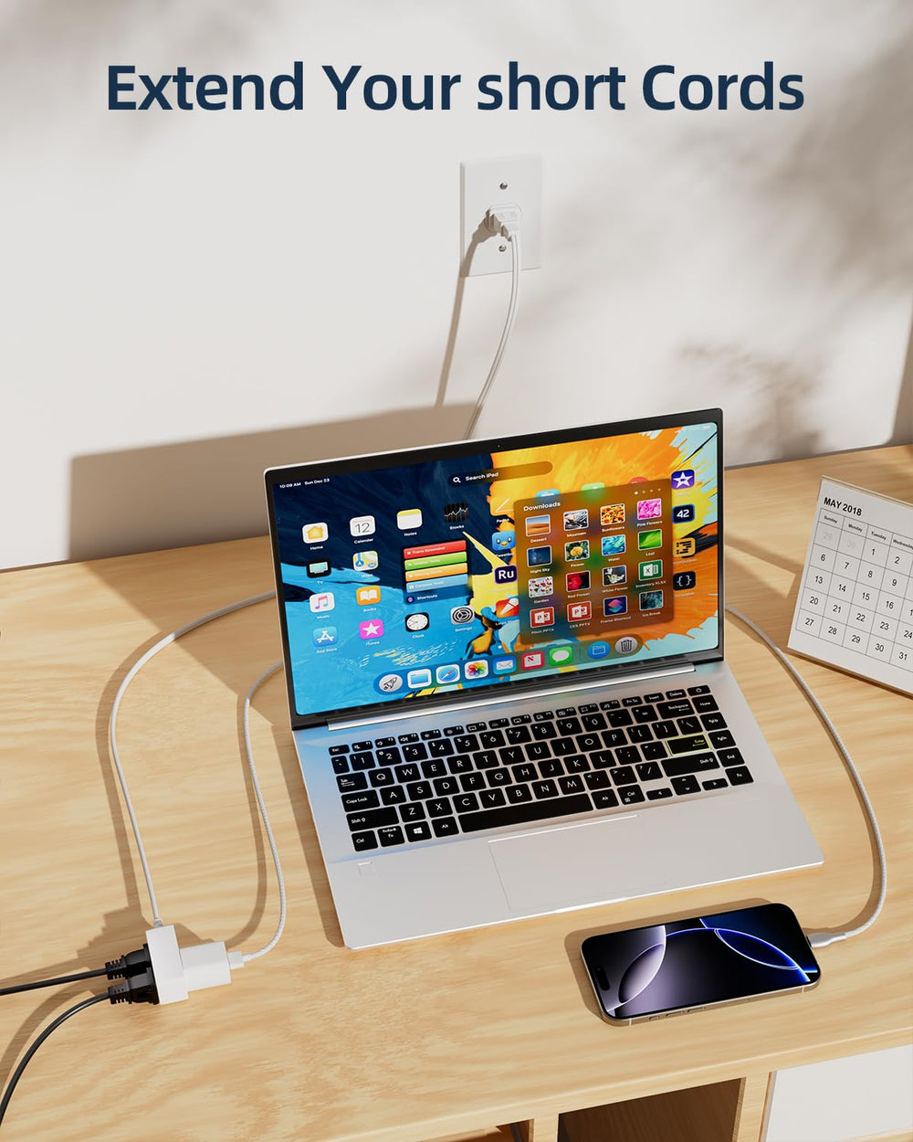 LitStar two-prong extension cord supports lightweight electronics.