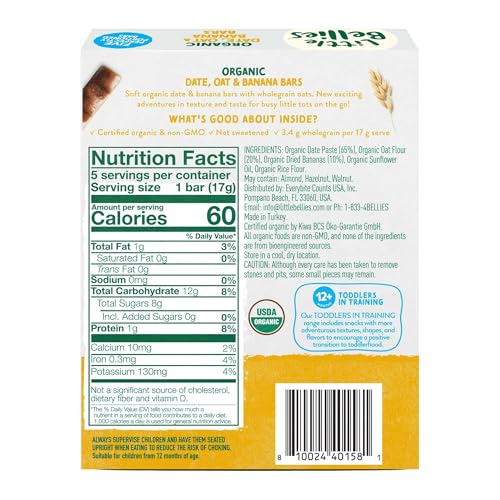 Little Bellies pack of 6 display, convenient on-the-go snack