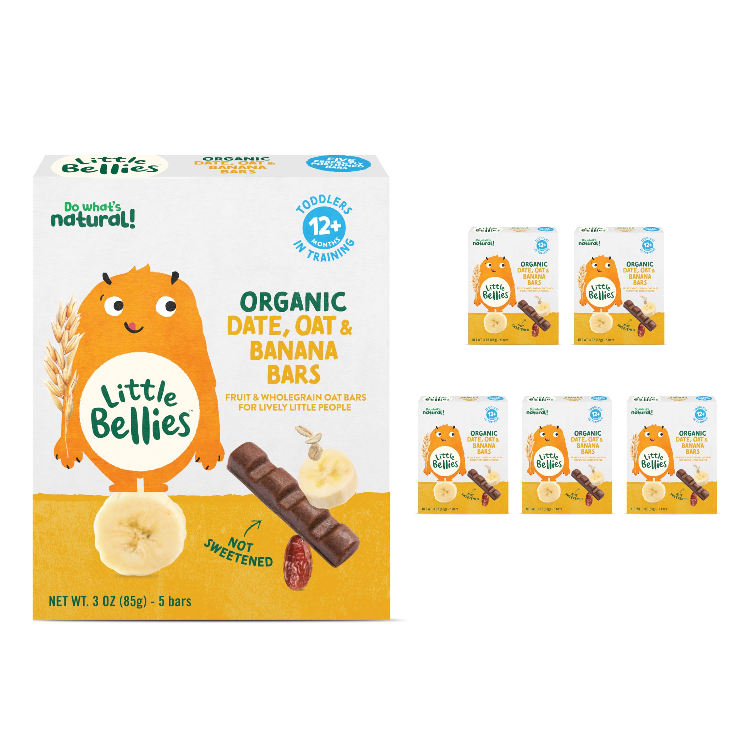 Little Bellies date-oat-banana bars close-up, soft texture for toddlers