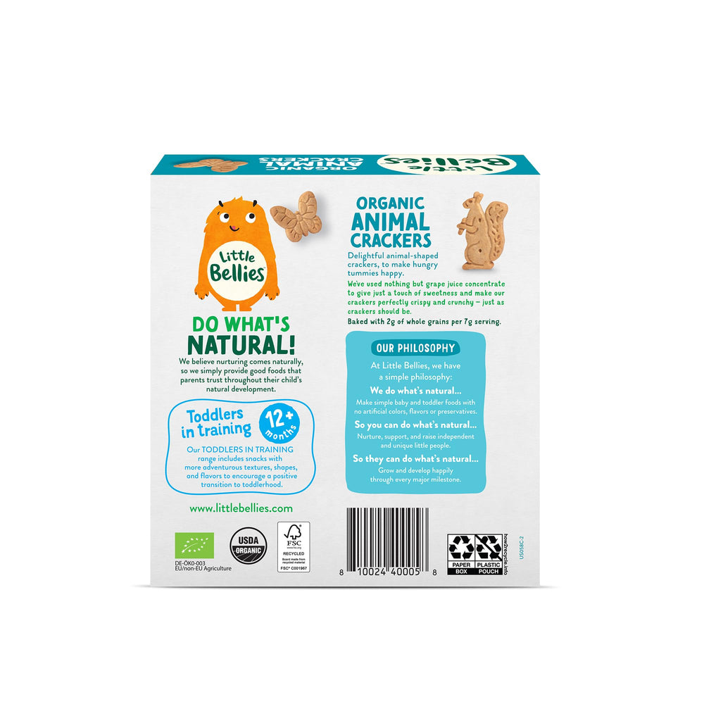 Little Bellies Organic Animal Crackers serving bowl for home or on-the-go