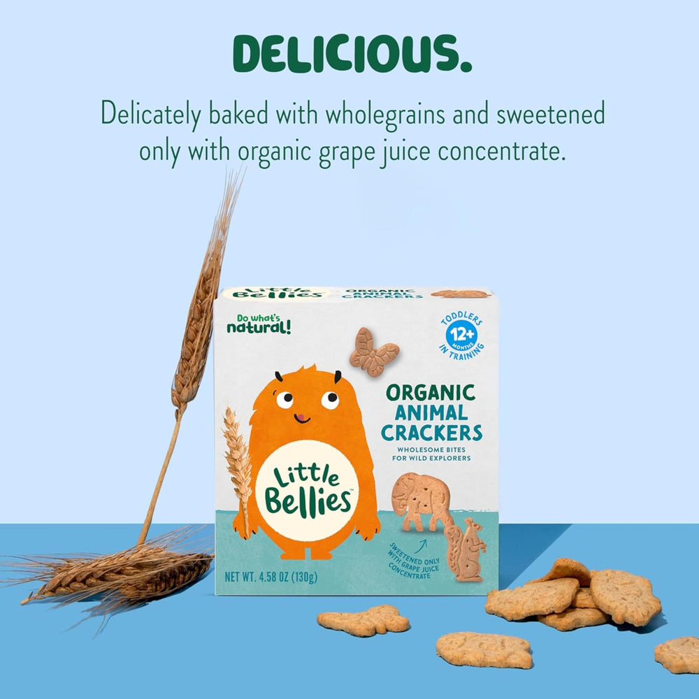 Little Bellies Organic Animal Crackers USDA Organic badge close-up