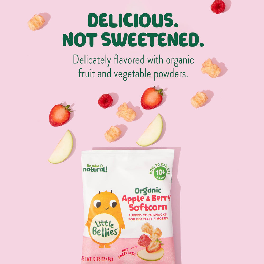 Little Bellies Second-stage snack scene shows independent self feeding