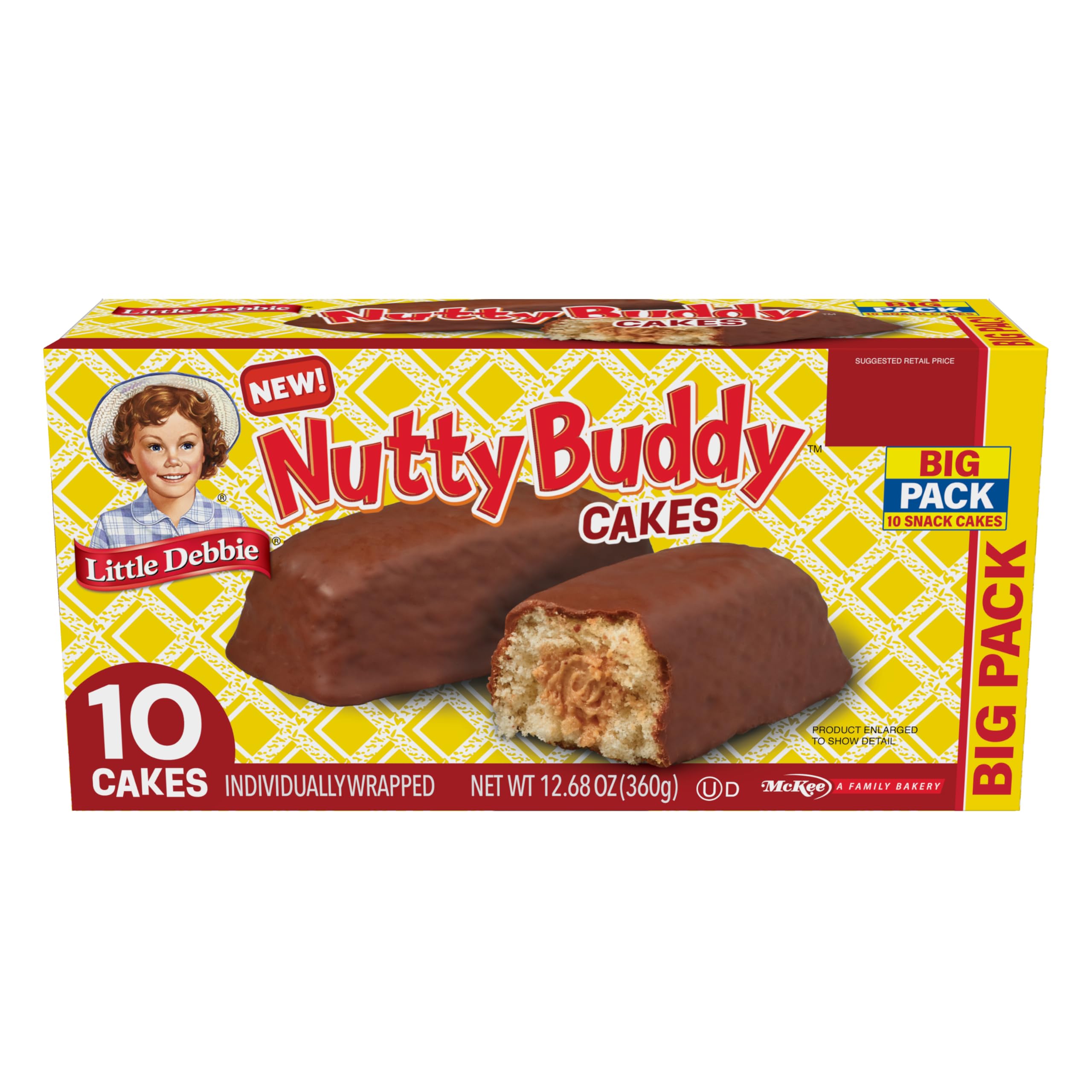 Little Debbie Nutty Buddy Cake box, convenient for lunchboxes and sharing