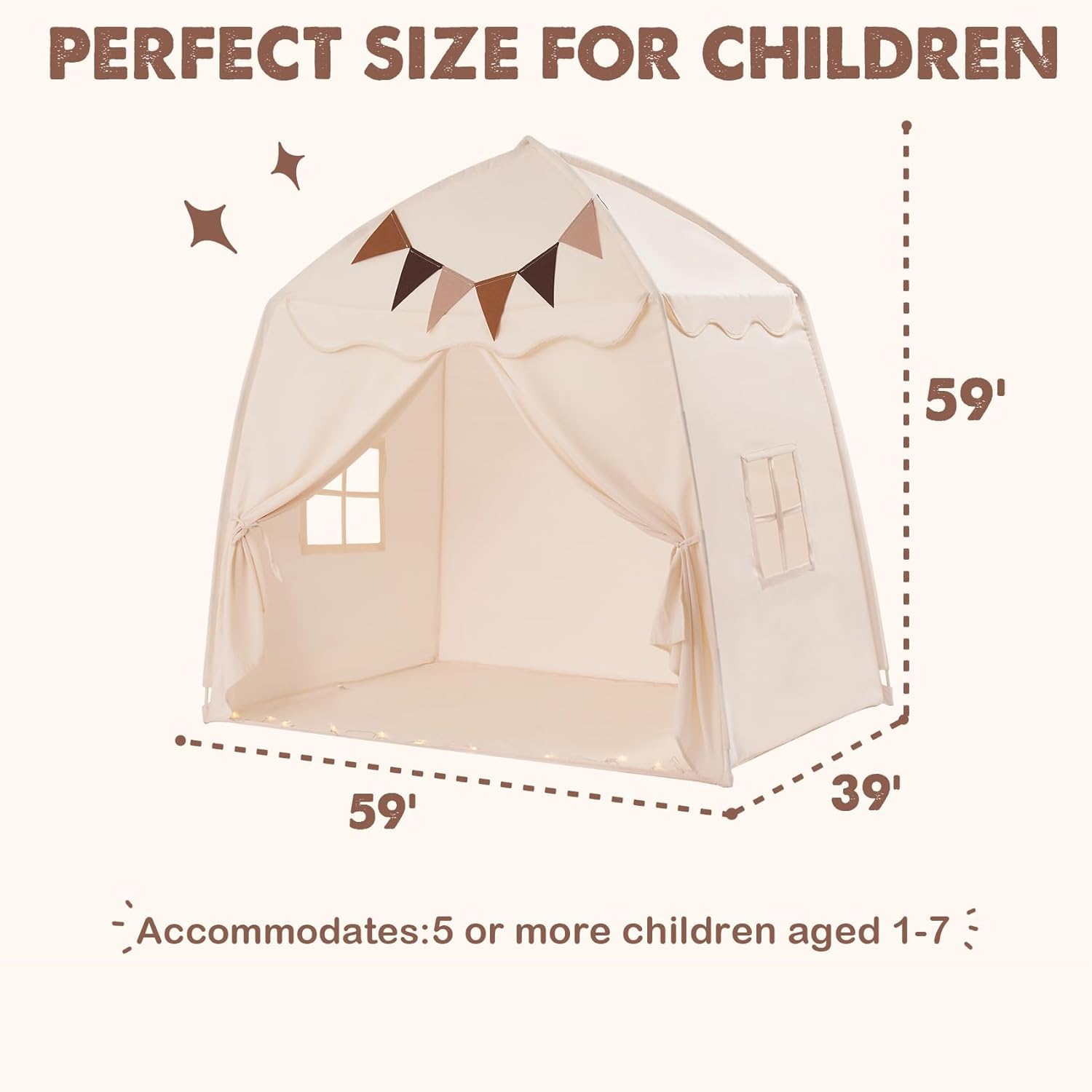 Little Dove 59x39x59 space invites multiple children for shared games