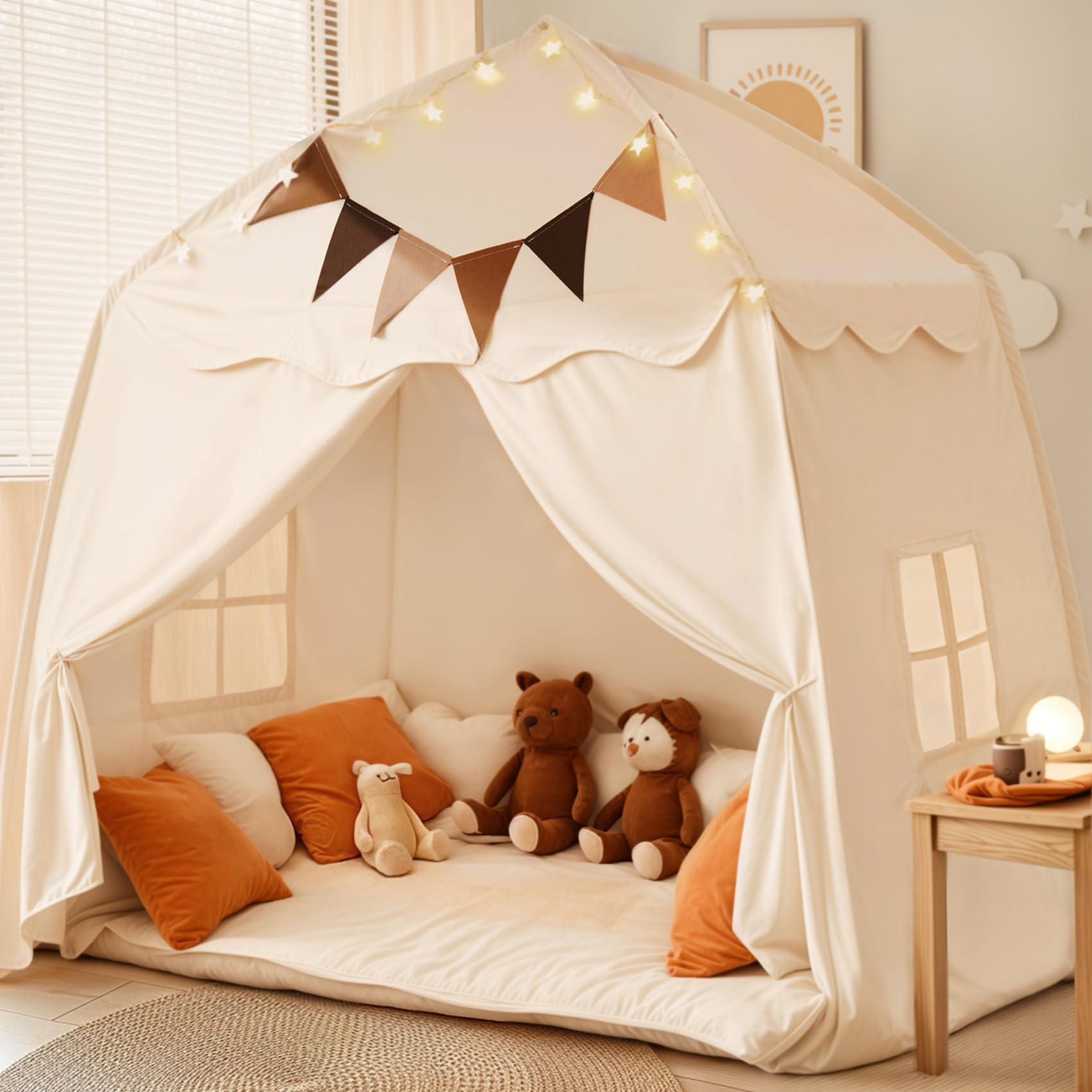 Little Dove Extra Large tent front view with dome castle design for imaginative play