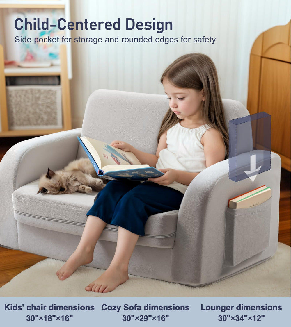 Little Dove side pockets hold books and toys for quick reach.