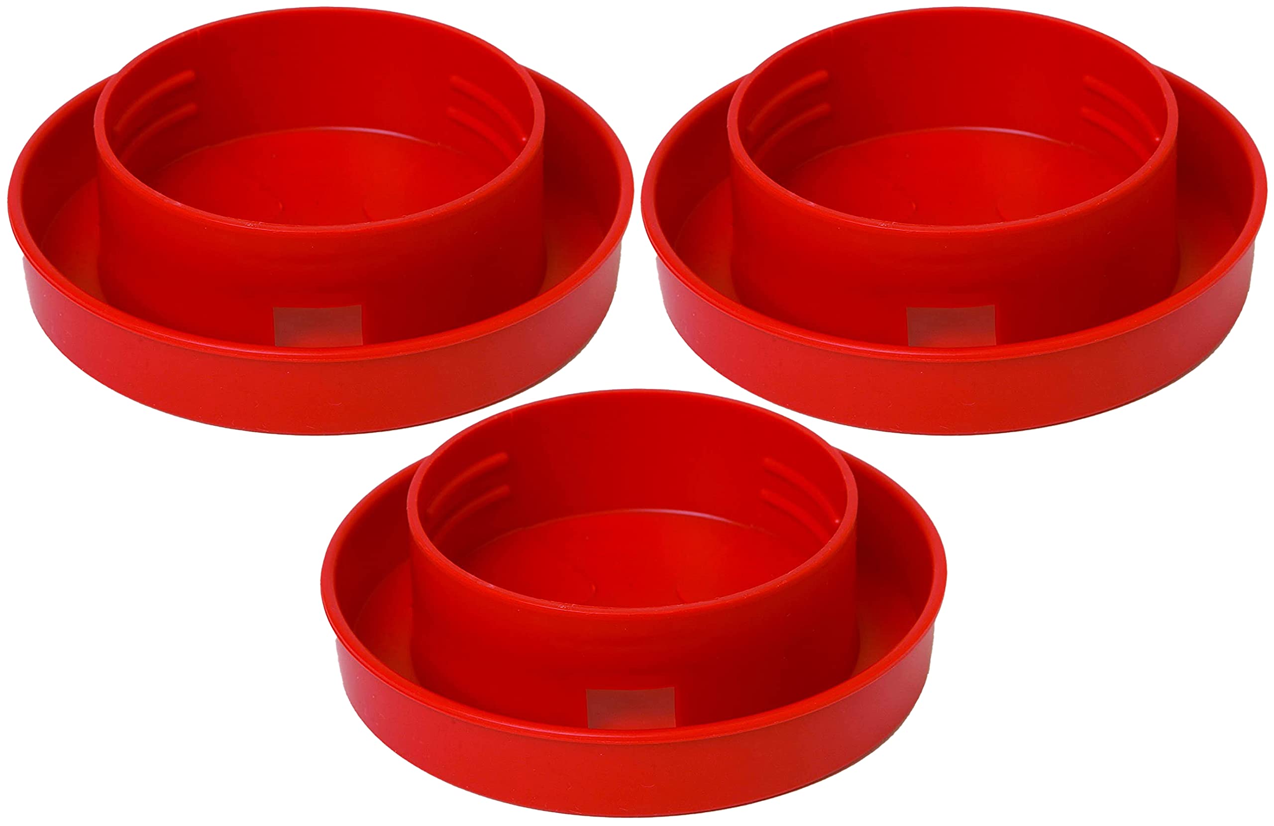 Little Giant Quail Waterer Base with narrow channel for small birds and gravity-feed setup.