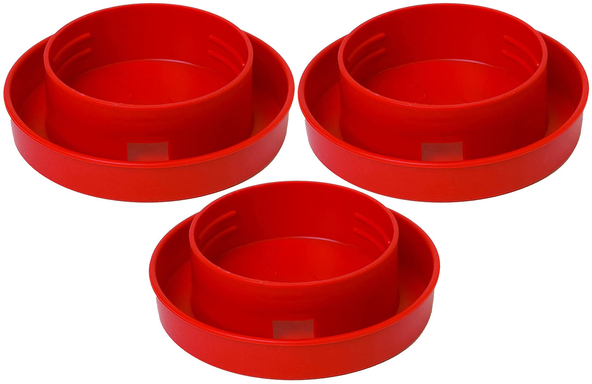 Little Giant Quail Waterer Base with narrow channel for small birds and gravity-feed setup.