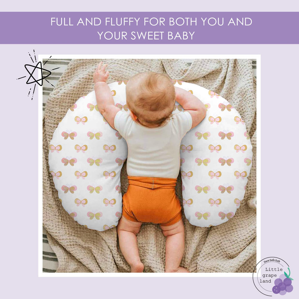 Little Grape Land nursing pillow butterfly pattern for a cheerful look.