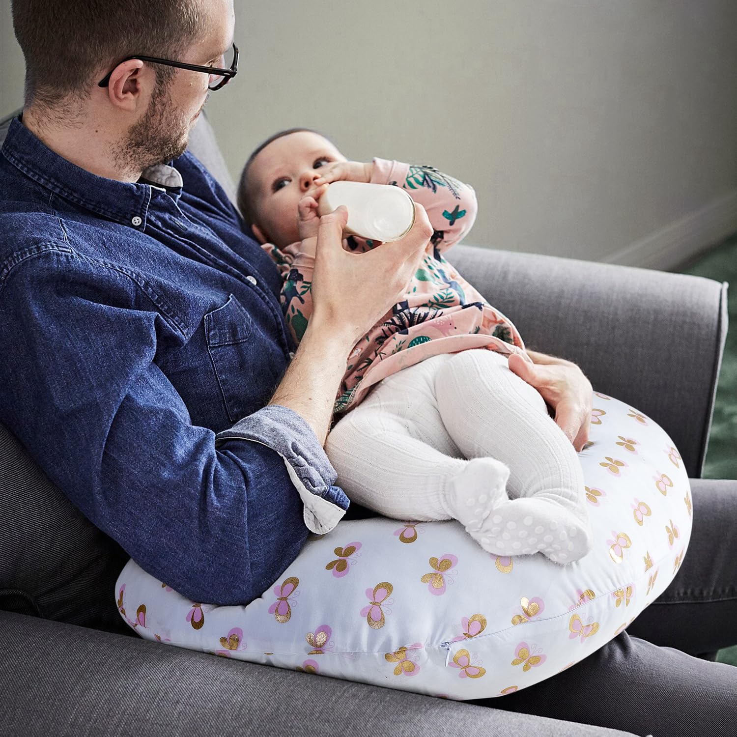 Little Grape Land nursing pillow multi-use propping through growth stages.
