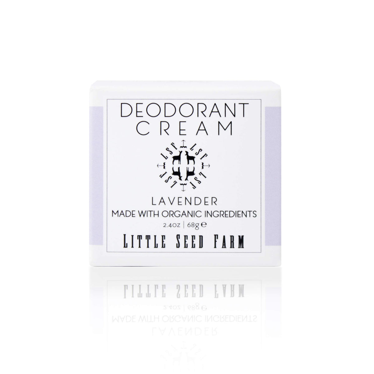Little Seed Farm Lavender Deodorant Cream jar with smooth paste for all-day freshness.