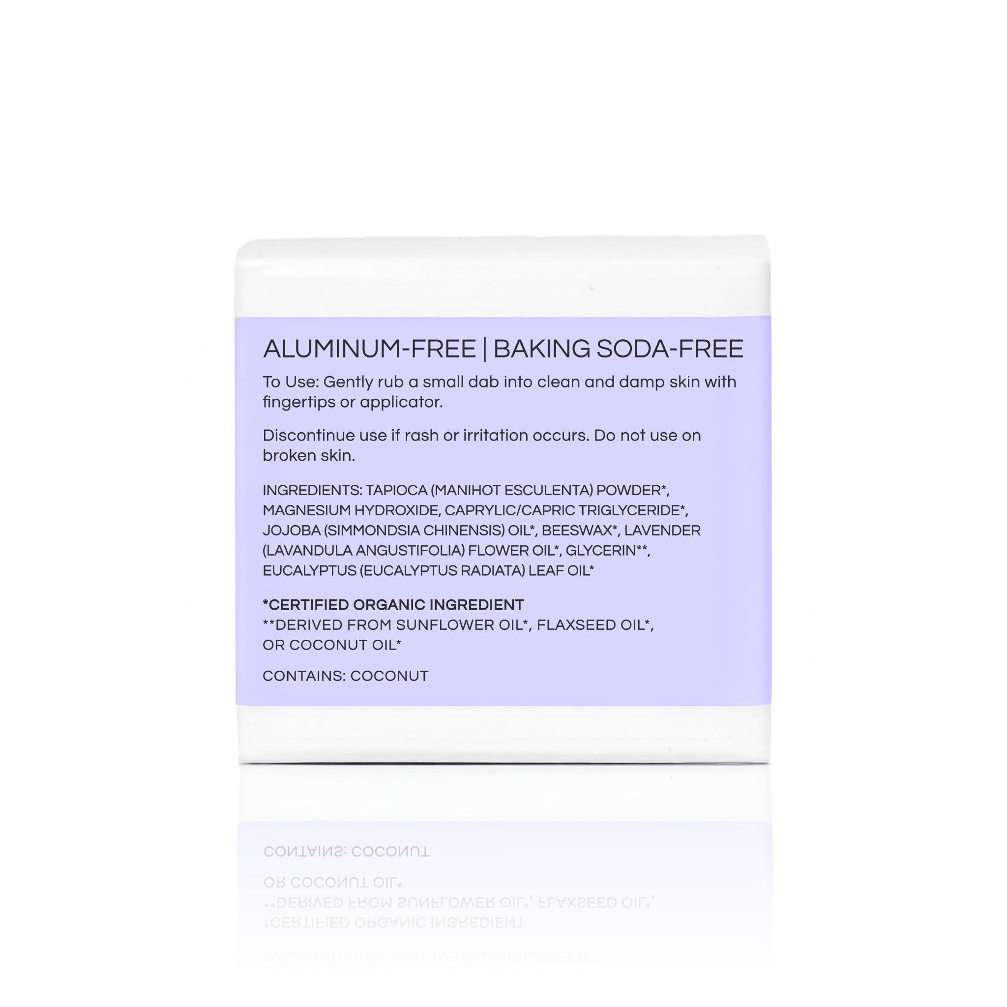 Natural Lavender scent without synthetic fragrances in Little Seed Farm deodorant.