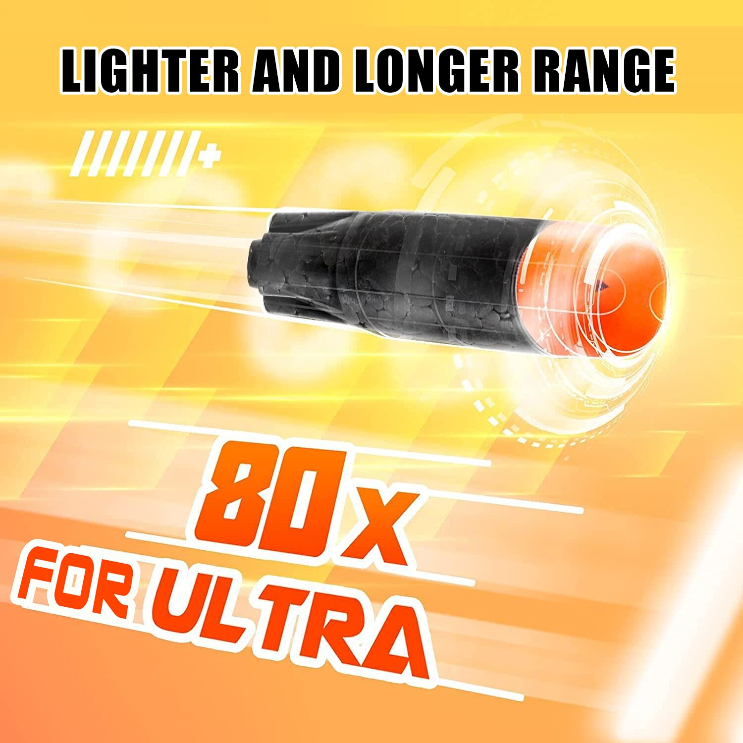 Little Valentine packaging: 80-count Nerf Ultra refill, black darts, great for back-up ammo