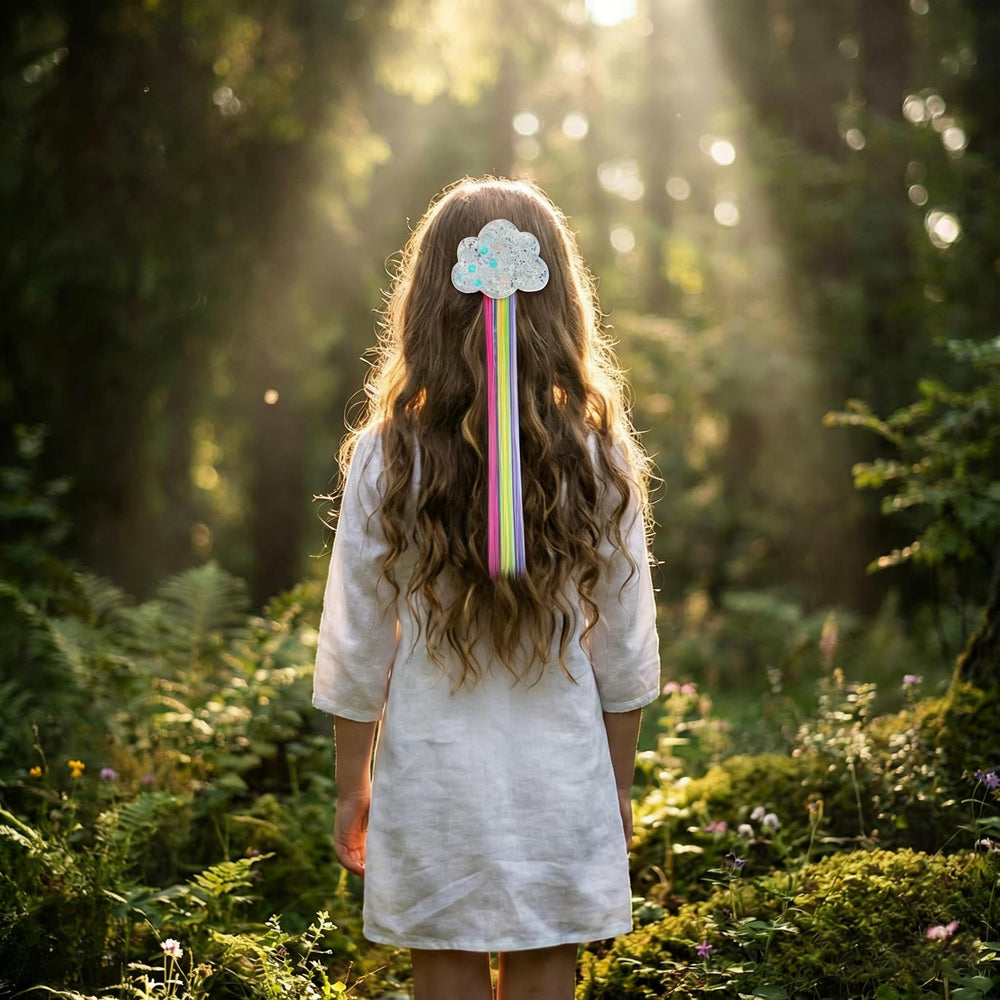 Little World rainbow-hued clips sparkle under light for special days.