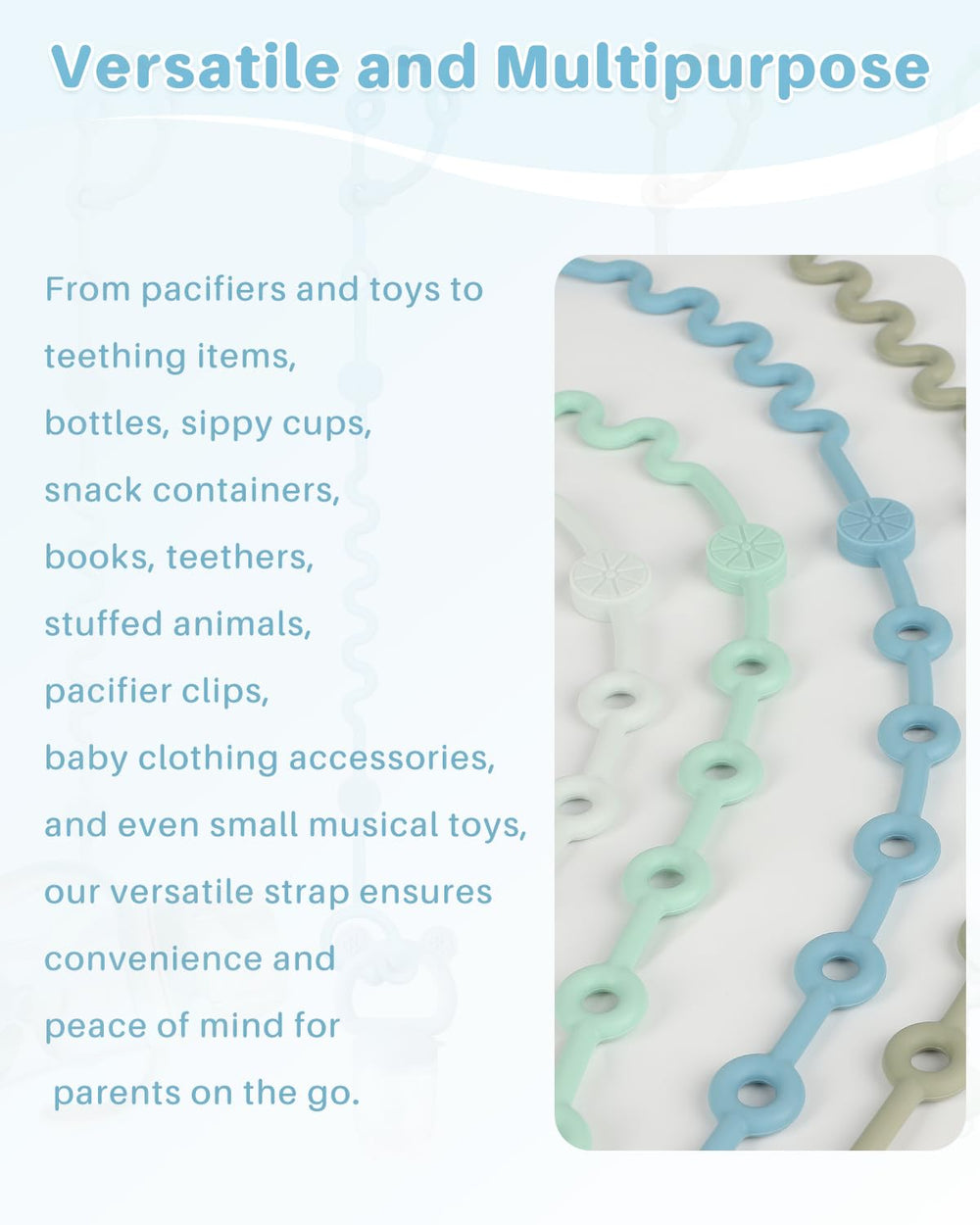 LittleHugs teether-strap set offers versatile options for toys and teethers.