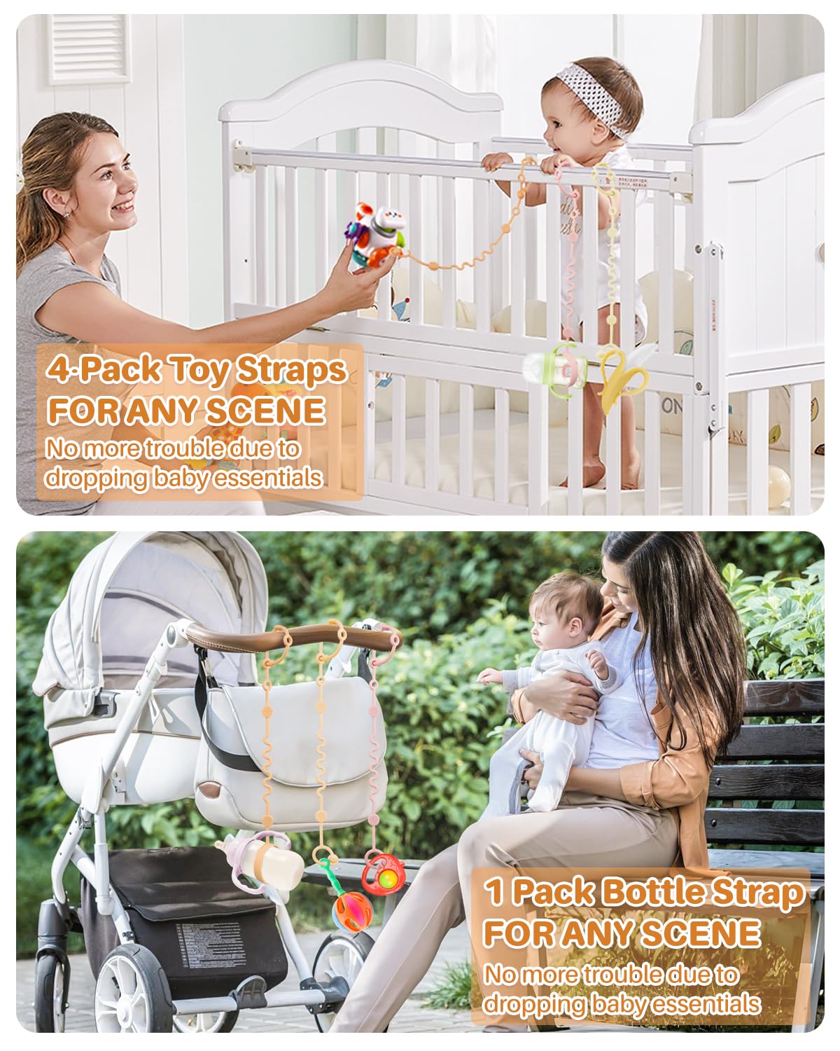 LittleHugs five-pack toy straps set neatly organized for busy families