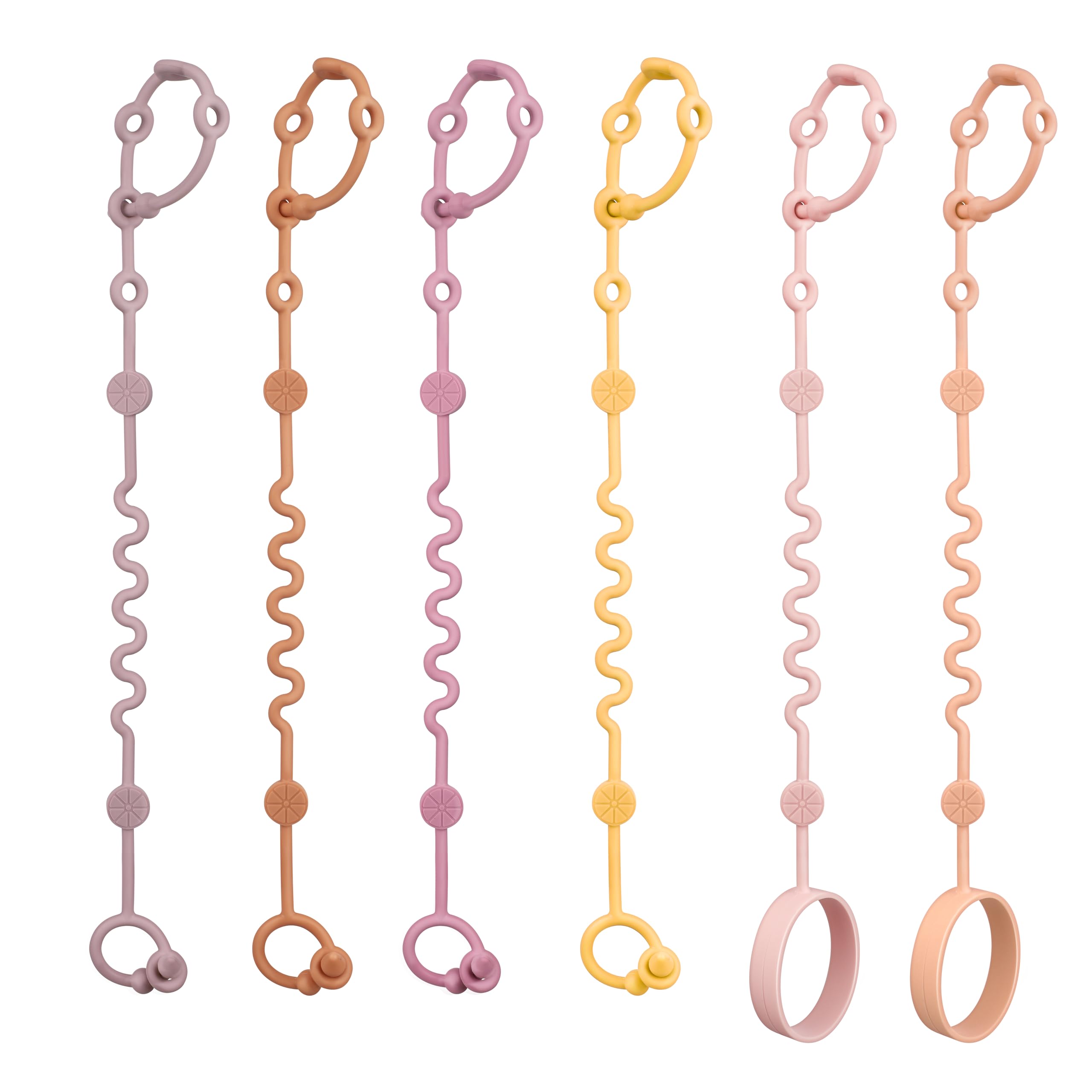 LittleHugs toy straps on a stroller keep belongings secure.