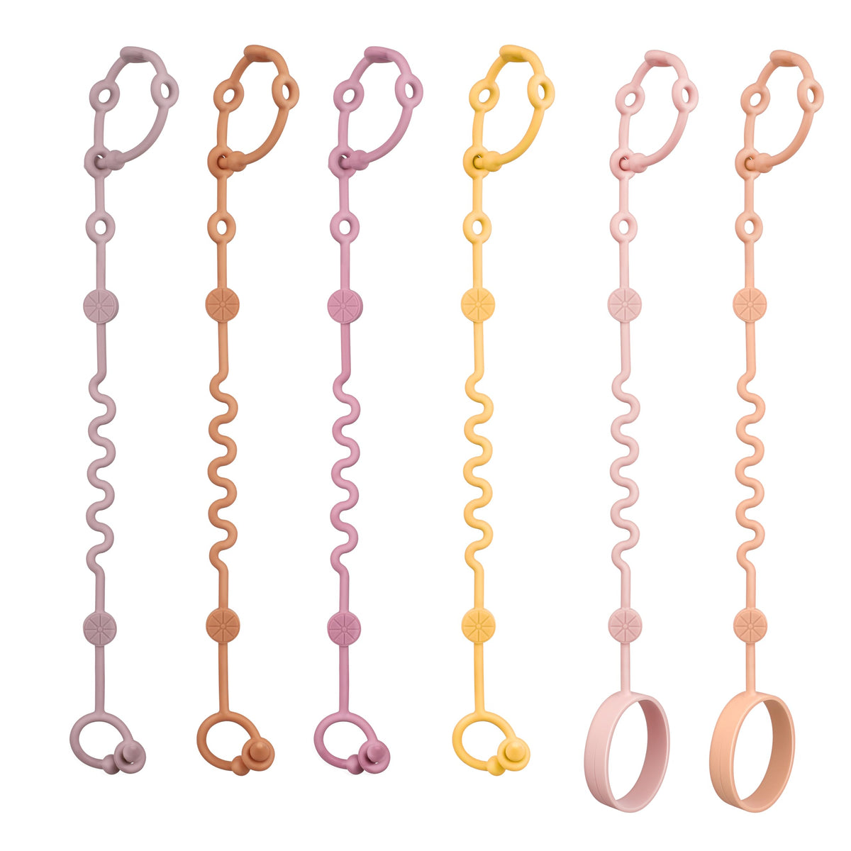 LittleHugs toy straps on a stroller keep belongings secure.