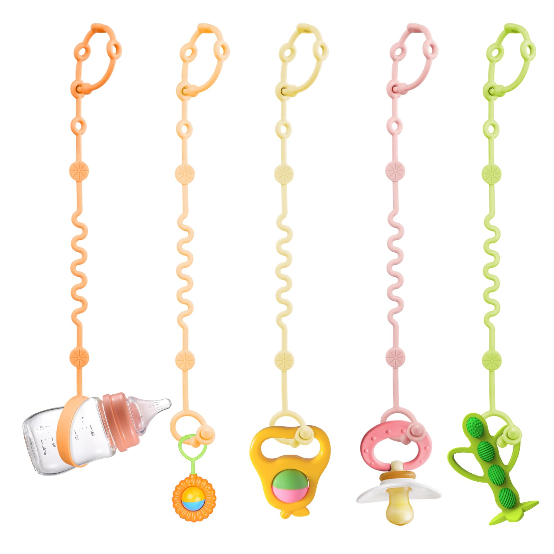LittleHugs toy strap gray on stroller secures toys and pacifiers